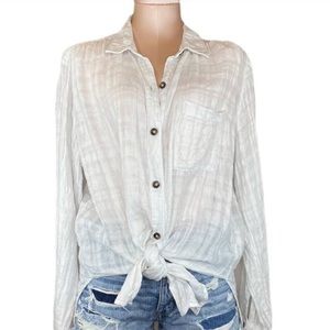 Pilcro & The Letterpress Anthropologie Linen Top